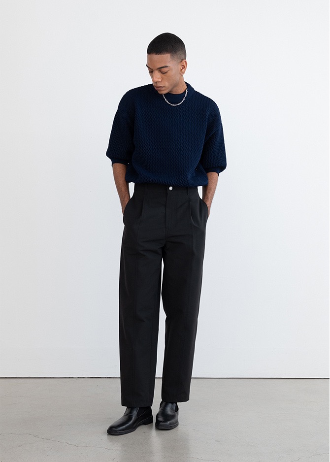 PLEATED TROUSERS [BLACK]